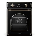 Klarstein Elizabeth Slim Horno Eléctrico Empotrable – 45 cm, 49 L, 9 Funciones, Limpieza A Vapor, Temporizador Digital, Grill Ventilado, Cristal Negro, Clase Energética A