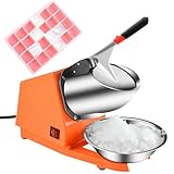 Trituradora de Hielo Eléctrica de 300W,Picadora Trituradora de Hielo Profesional con Palas Dobles,Fabricadora de Hielo con Cuenco de Acero y Función de Apagado Automático,para Bares y Restaurantes