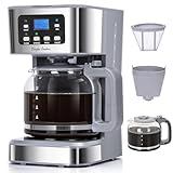 Taylor Swoden Cafetera de Goteo, 1,5L(12 tazas) Cafetera con Filtro Reutilizable, Pantalla LCD, Temporizador Programable, Función Auto Limpieza, Función Mantener Caliente, 900W, Gris(Pewter/03NOS)