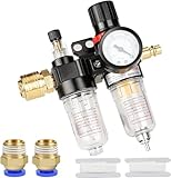 Noosverl Separador de agua reductor de presión, Regulador de aire comprimido de 1/4 pulgadas, Filtro Agua para Aire Comprimido for Compressor de agua de aire comprimido