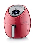 Ariete Air Fryer XXL 4618, Freidora de aire 7 Litros, Temporizador de 60 minutos, LCD y Pantalla Táctil con 7 Modos de Cocción, Temperatura Máxima 200° C, Capacidad 2,5Kg, 1800W, Roja