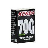 Cámara de Aire para Bicicleta - Cámara Presta de 40 mm - 700 x 28 - Antipinchazos - Espeso de 1 mm - Especial para Bicicleta Montaña - Autosellante Incorporado - Color Negro - Kenda