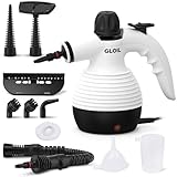 GLOIL vaporeta Limpieza hogar,Limpiador Vapor,vaporeta de Mano,vaporeta Limpieza Sofa,con 10 Accesorios para la Eliminación de Manchas,Alfombras,Cortinas,Asientos Coche,Tapicerias (white)