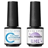 Coscelia Dehydrator y Primer para Uñas Semipermanente Kit 8ml Nail Prep Dehydrator y Nail Primer Profesional Primer uñas sin ácido y deshidratador para uñas Adecuado para DIY en Casa