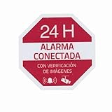 CABLEPELADO Pegatina Alarma conectada | Adhesivo Alarma | 65x65 mm | Vinilo Laminado | Uso Interior-Exterior