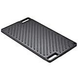 VEVOR Plancha Parrilla Reversible Pre-Sazonada 425x246 mm Plancha Parrilla Rectangular Plancha de Cocción Antiadherente de Hierro Fundido Espesor 3,3 mm para Cocina de Gas 2 Quemadores Barbacoa