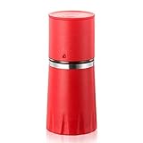 Cafeteras Cafetera portátil, taza de café para moler, tetera multifunción integrada, giratoria a mano, giratoria, taza de café para moler (Color : Black) (Rojo)