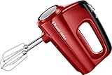 Russell Hobbs Batidora Amasadora Desire - Batidora Varillas, 2 Varillas Batidoras, 2 Ganchos para Masa, 5 Velocidades, Función Turbo, Botón Expulsión, Accesorios Aptos Lavavajillas, Rojo - 24670-56