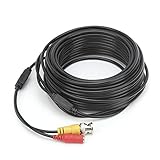 Cable Bnc, Cable De Cámara Cable Negro De PVC para Cámara De Seguridad con Transmisión Estable para Cámara De Seguridad (20 m / 65,6 pies)