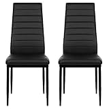 Pack 2 Sillas Lauter Polipiel - Set de Sillas de Comedor, Asiento y Respaldo Acolchado, Set de sillas de Comedor,SGS Tested,2 Piezas (Negro)