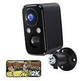 BECAMSO Camara Vigilancia WiFi Interior Exterior: 2K Camaras de Vigilancia sin Cables Bateria - Camaras Vigilancia Domicilio WiFi Visión Nocturna en Color Detector de Movimiento IP66