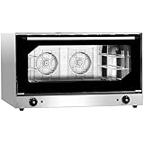 MBH - Horno de pan eléctrico profesional 3 bandejas 600x400 mm para hostelería. Horno industrial con doble turbina para panadería y pastelería.