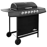 Barbacoa parrilla de gas con 6 quemadores negro,Hogar y jardín,Artes de la mesa y artes culinarias,Electrodomésticos de cocina,Barbacoas,Negro,42.15 LB,48551