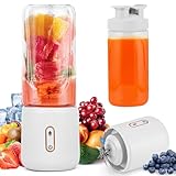 Euakee Batidora Portátil para Smoothies y Batidos, 500mL Mini Batidora con 6 Cuchillas USB Recargable Batidora de Vaso Batidos Blender Mini Licuadora Portatil con Tapa para Cocina, Oficina, Deportes