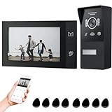 JeaTone Videoportero WiFi 2 Hilos,1080P IP Timbre Video Sistema Intercomunicador con 7' Monitor de Pantalla Táctil y Timbre, Desbloqueo por App/Tarjeta, Detección de Movimiento, App Notificación Push