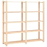 vidaXL Estantería de Almacenmiento 5 Niveles Madera de Pino Maciza 500 KG