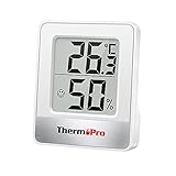 ThermoPro TP49 Pequeño higrómetro digital, termómetro de interior para controlar la temperatura y medir la humedad, para la comodidad en la oficina y en casa, termómetro para reptil