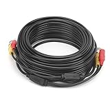 Cable Bnc, Cable de Extensión de Cámara de Respaldo Cable de Cámara con Transmisión Estable PVC Negro para Cámara de Seguridad (49,2 pies)