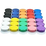 ZDZBLX 30 Piezas 10 Colores Imanes Potentes, Imanes Nevera Imanes Pizarra Magnetica, Mini Imanes Potente Imanes Pequeños Imanes de Colores Iman Nevera Redondos, para Oficina, Nevera, Pizarras, Mapas