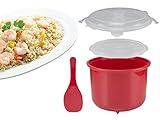 BEPER C106CAS001 Microwave Rice Cooker Olla arrocera para microondas, 2.6 litros, Polipropileno Libre de BPA, Rojo