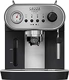 Gaggia RI8525 / 01 Carezza Deluxe Máquina de café expreso manual, para café molido y monodosis, gris / negro, 100% Made in Italy