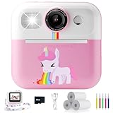Camara Fotos Infantil Instantanea, 2,4' HD 1080P Cámara Instantánea para Niños con Tarjeta de 32G Bolígrafos de Colores y Papel de Impresión, Regalo para Niños y Niñas de 3, 4, 5, 6, 7, 8, 9 y 10 años
