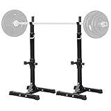 Yaheetech Soporte para Pesas Sentadillas Soporte Barra Pesas Barra Pesas Musculacion Estante Barra Levantamiento Gimnasio Ajustable MAX 250 KG
