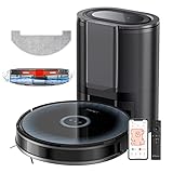 Ultenic D7 Robot Aspirador y Fregasuelos Autovaciado, 3000Pa Succión Potente, Nevegación Inteligente con Mapeo, Control por App, Mando, Compatible con Alexa & Google Assistant