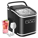 Máquinas para Hacer Hielo, Acmeenjoy 12kg/24h Maquina de Hielo para Encimera, Hielo en 6-8 minutos, Maquina de Hielo Portátil y Autolimpiante con Mango para el Hogar/Fiesta/Cocina/Bar