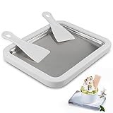 DBREAKS Fabricante de rollos de helado,Plancha para Helados,Maquina de hacer helados,INstant Ice Cream Roll Maker,Heladera Instantánea de acero inoxidable para helado de yogur helado sorbete,Blanco