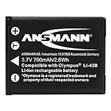 Ansmann 5022933 - A-OLY Li 42 B Li-Ion, batería 3,7V/650mAh para cámara digital de fotos Olympus