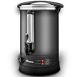 TRESKO® Hervidor de vino caliente, 6,8 – 30 L, de acero inoxidable, para vino caliente, dispensador de agua caliente (gris, 6,8 litros)