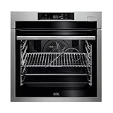 AEG BSE782380M Horno Multifunción, 70 L, Limpieza Pirolítico, 20 Funciones, Sonda Térmica, Pantalla Táctil TFT Color, 225 Recetas, Cierre Suave, Antihuella, Inos, Clase A, Fabricado en DE