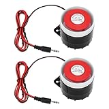 The Lord of the Tools 2 sirenas de interior con cable de 24 V CC 120 dB con conector jack de 3,5 mm, compatible con alarma GSM, alarma segura para el hogar, 2 unidades