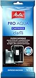 Melitta Filtro Pro Aqua - Cartucho de filtro antical para cafetera superautomática, mejora la calidad del agua y el sabor del café, alarga la vida útil de la cafetera, 1 filtro