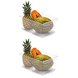 Acan Tradineur - Pack de 2 Cajones organizadores reutilizables para frigorifico Nº 14 - Fabricado en plástico - Recipiente de plástico transparente - 15 x 23 x 37 cm