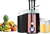 Licuadora profesional de frutas y verduras – Centrifugador extractor, gran potencia 1000 W con 2 velocidades – Centrifugadora de extractos y zumos regenerantes, base antideslizante, función antigoteo