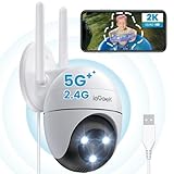 ieGee 2K Cámara Vigilancia Exterior con 2,4G/5G WiFi, Detección de Humano, Seguimiento Automático, Visión Nocturna Color, Alarma de Luz y Sonido, Grabación Continua, Compatible Alexa