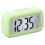 Zaeel Reloj de Alarma Electrónico Despertador Digital, LCD Pantalla Reloj Alarma Inteligente Simple y con Pantalla de Fecha y Temperatura Función Despertador, Función Snooze y luz Nocturna