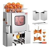 VBENLEM Exprimidor de Naranjas, 120 W, Máquina Automática Comercial Naranja, 20 Naranjas/Min, Exprimidor Naranjas Profesional, Acero Inoxidable de Grado Alimenticio, Maquinas de Zumo de Naranja