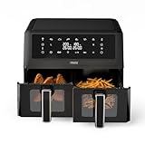 XXL Freidora sin aceite Princess de doble cesta - 11 L - Libre de BPA y de PFAS - Fin de cocinado sincronizado - 8 programas - Ventana de visualización - 2400 W - 182276