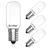 Bonlux Bombilla LED E14 T20, Bombillas Campana Extractora Bombilla Nevera Blanco Cálido 2700K, 1W Equivalente a 10W Bombilla Halógena AC220-240V Paquete de 4