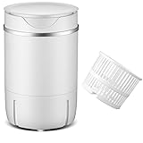 Amhuui Lavadora Compacta, Lavadoras De 8 Kg, Lavadora De Una Sola Bañera Y Secadora Giratoria 2 En 1, Diseño Compacto Portátil, Combinación De Lavadora Semiautomática para Dormitorios, Apartamentos