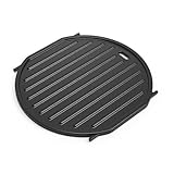 onlyfire Plancha Barbacoa de Hierro Fundido para Weber Gourmet BBQ System, Plancha Reversible para Weber 57 Kettle Grill, Spirit II 200/300 y Genesis II GS4 System, Recambio para Weber 64830