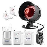 Alarmas para Casa, Sistema de Alarma Kit de 7 Piezas con Sirena de 115dB, Sensor de Movimiento, Sensor de Puerta y Ventana y Sistema de Alarma de Seguridad con Control Remoto