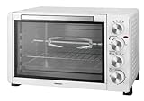 INFINITON HSM-A45B – Horno sobremesa, Blanco, 45L, 2000W, Convección, Función asador, Rustidor, Doble acristalamiento, Luz interior, Temporizador 60 min.