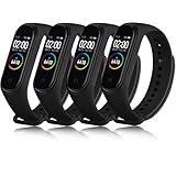 Tobfit 4 PCS Correas para Xiaomi Mi Band 4 / Xiaomi Mi Band 3 Mujer Hombre, Correa de Silicona, Pulseras de Repuesto Deportiva Ajustable para Xiaomi Mi Band 4 / Mi Band 3