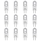 Paquete de 12 Lámparas Halógenas G4 10W 12V, Regulable 2700K Blanco Cálido, 140LM, G4 Bombilla Halógena de Base de Pin, para Luz del Gabinete, Cocina Campanas Cocinas