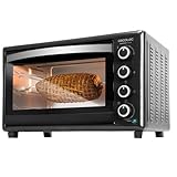 Cecotec Horno de sobremesa Bake&Toast 4600 Black Gyro, 46 L, 2000 W, 12 funciones combinables de calor, Incluye rustidor giratorio, bandeja recogemigas.