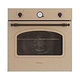 Candy FCC604NAV - Horno eléctrico empotrable, ventilado, capacidad 65 litros, función pizza, 8 programas, 56,8 x 59,5 x 59,5 cm, estilo rústico, avena, clase A+